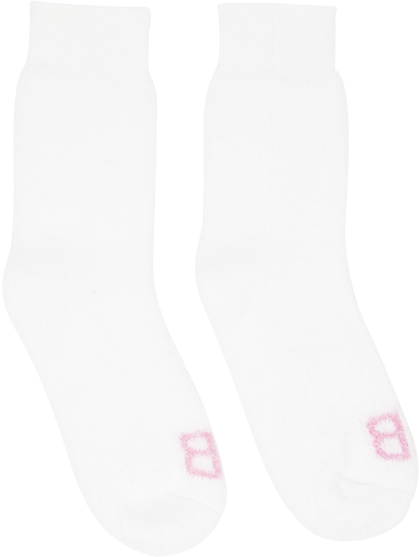 Photo: Balenciaga White 'BB' Homewear Socks