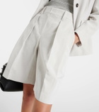 Brunello Cucinelli Pleated cotton and linen Bermuda shorts