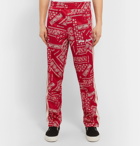 Palm Angels - Webbing-Trimmed Printed Tech-Jersey Track Pants - Red