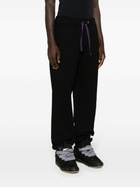 Lanvin Black Logo-Embroidered Cotton Track Pants