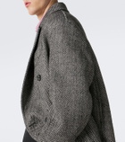 Ami Paris Herringbone double-breasted wool coat