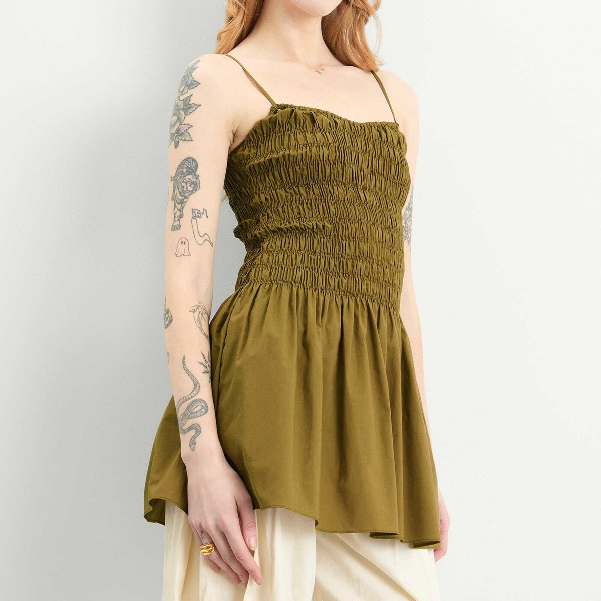Faithfull The Brand Women's Araceli Mini Dress in Olive