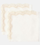 Cabana Emilia set of 2 embroidered linen napkins