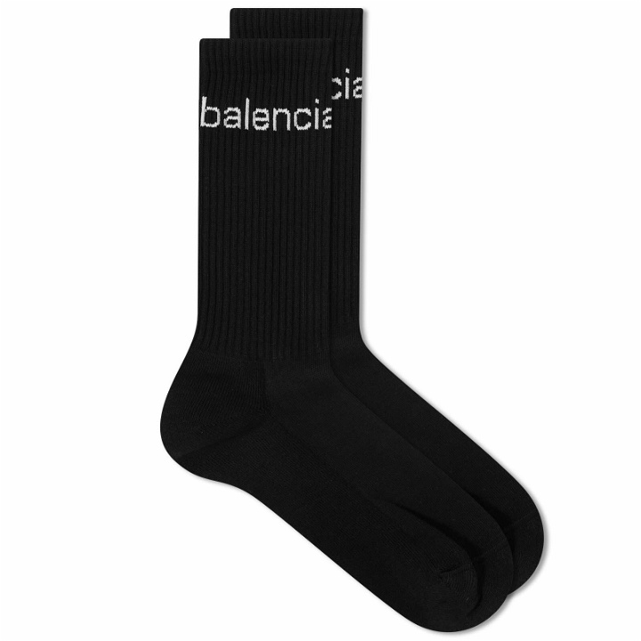 Photo: Balenciaga Men's Dot Com Socks in Black/White