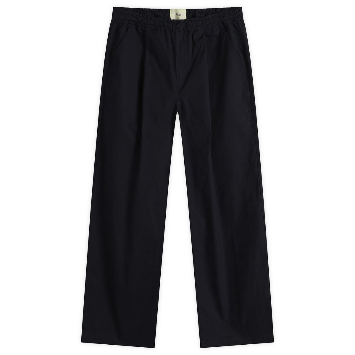 Folk Men's Drawcord Loose Trouser in Navy Ripstop