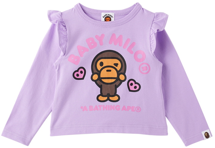 Photo: BAPE Baby Purple Baby Milo Heart Long Sleeve T-Shirt