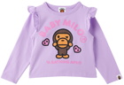 BAPE Baby Purple Baby Milo Heart Long Sleeve T-Shirt