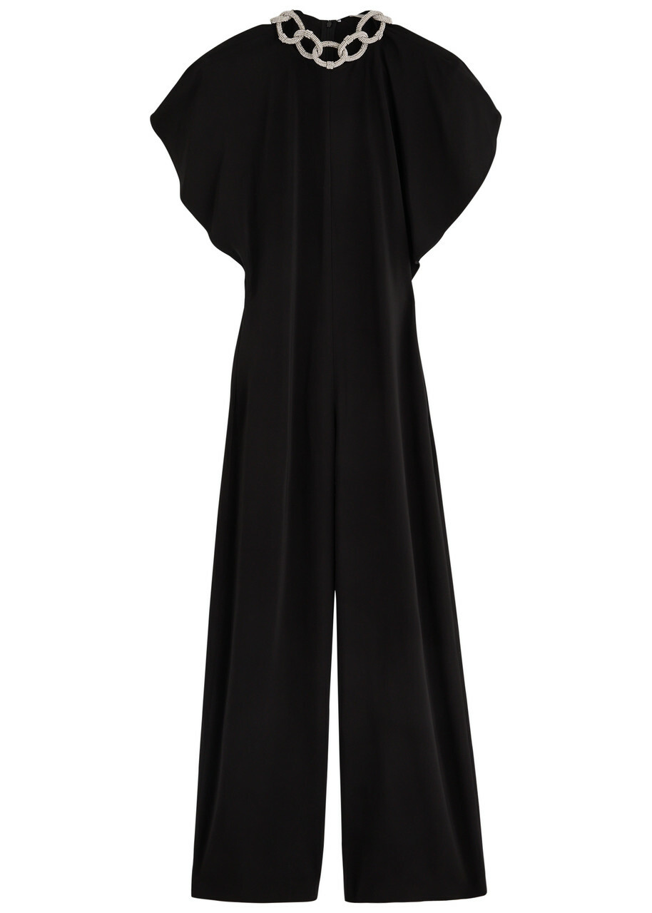 Stella McCartney Chocolate Satin Halter Jumpsuit Stella