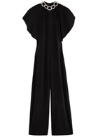 Stella Mccartney Crystal-embellished Jersey Jumpsuit Black