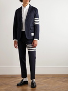 Thom Browne - Button-Down Collar Grosgrain-Trimmed Cotton-Poplin Shirt - White