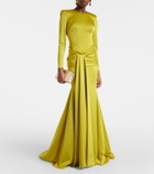 Alex Perry Draped sash satin crêpe gown