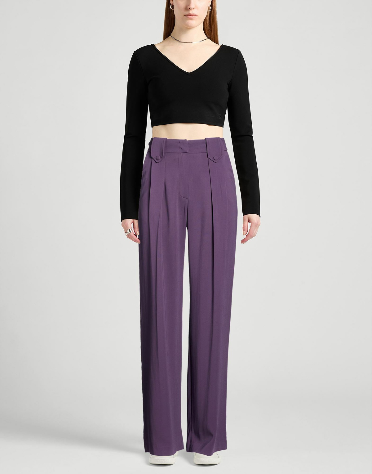 Manila Grace Womens Pants in Purple