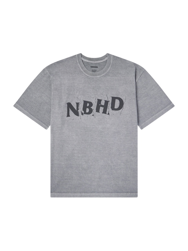 Photo: Neighborhood - Logo-Print Cotton-Jersey T-Shirt - Gray