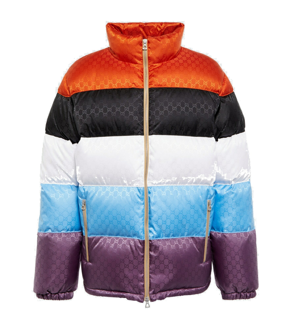 Gucci Hooded Padded Cotton-blend Logo-jacquard Down Jacket in