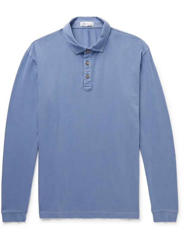 Photo: Peter Millar - Garment-Dyed Stretch Pima Cotton-Jersey Polo Shirt - Blue