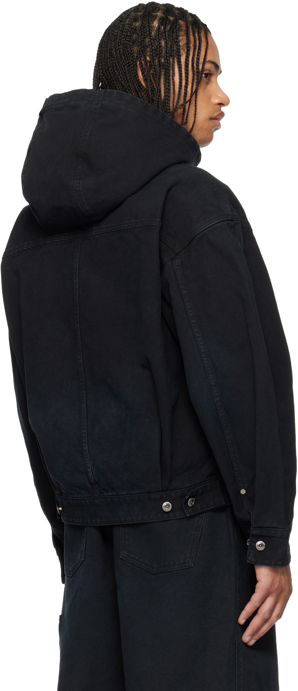 WOOYOUNGMI Navy Hood Dyed Jacket
