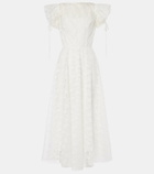 Rodarte Floral silk lace midi dress