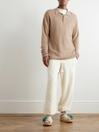 Alanui - Ribbed Cashmere and Cotton-Blend Polo Sweater - Neutrals