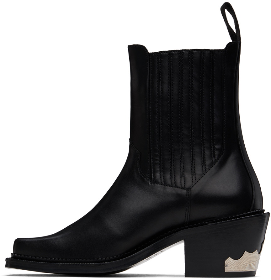 Toga Virilis Black Leather Chelsea Boots