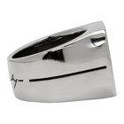 Givenchy Silver and Black Signature Signet Ring