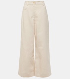 'S Max Mara Lapo high-rise linen wide-leg pants
