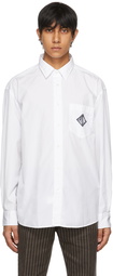 Ralph Lauren Purple Label White Poplin Monogram Shirt