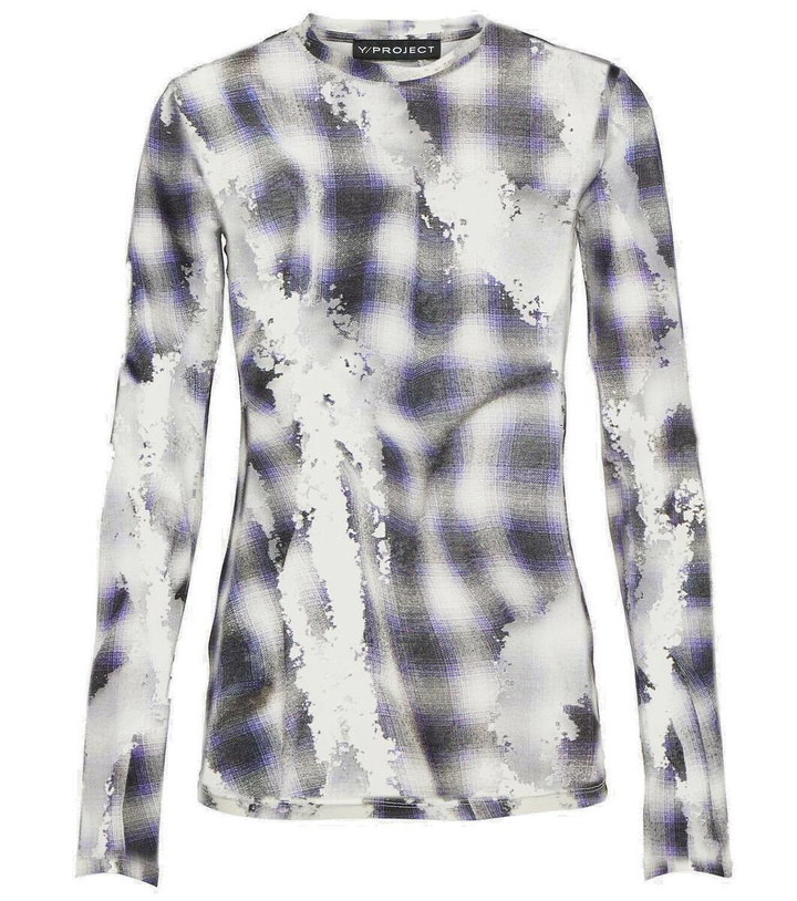 Photo: Y/Project Checked sheer devoré top