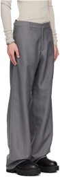 HELIOT EMIL Gray Radial Tailored Trousers
