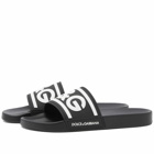 Dolce & Gabbana Men's Beachwear Slide Sneakers in Black/White