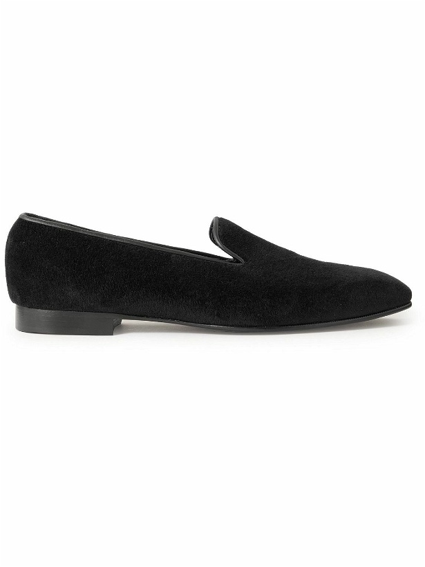 Photo: George Cleverley - Windsor Leather-Trimmed Cashmere Loafers - Black