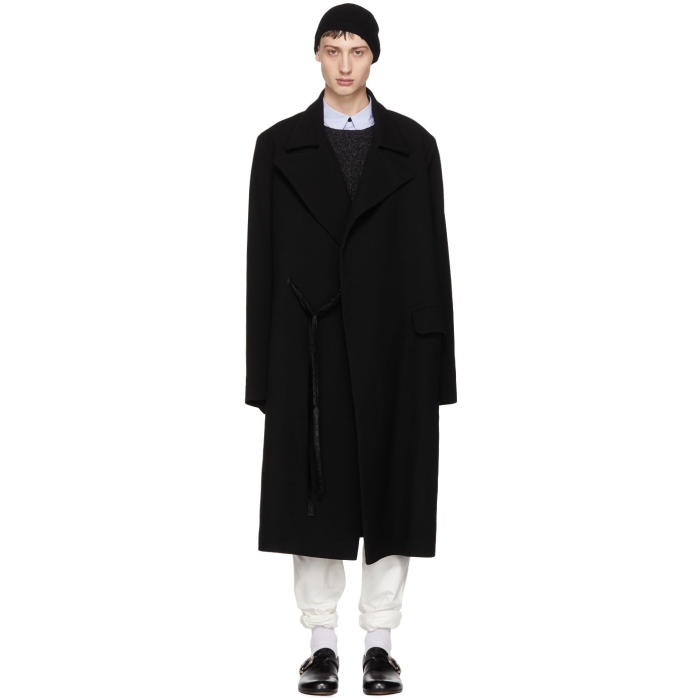 Photo: Hed Mayner Black Wool Tailored Coat