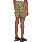Wacko Maria Beige Leopard Pleated Shorts