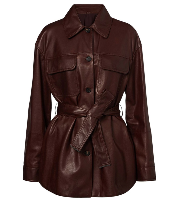 Photo: Brunello Cucinelli Belted leather jacket