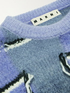 MARNI - Jacquard-Knit Sweater - Purple