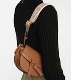Loewe - Gate Dual Mini leather and jacquard shoulder bag