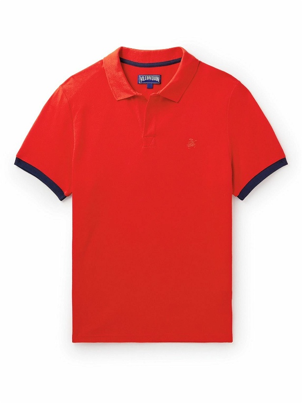 Photo: Vilebrequin - Palatin Logo-Embroidered Cotton-Piqué Polo Shirt - Red