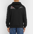 McQ Alexander McQueen - Printed Flocked Loopback Cotton-Jersey Hoodie - Men - Black