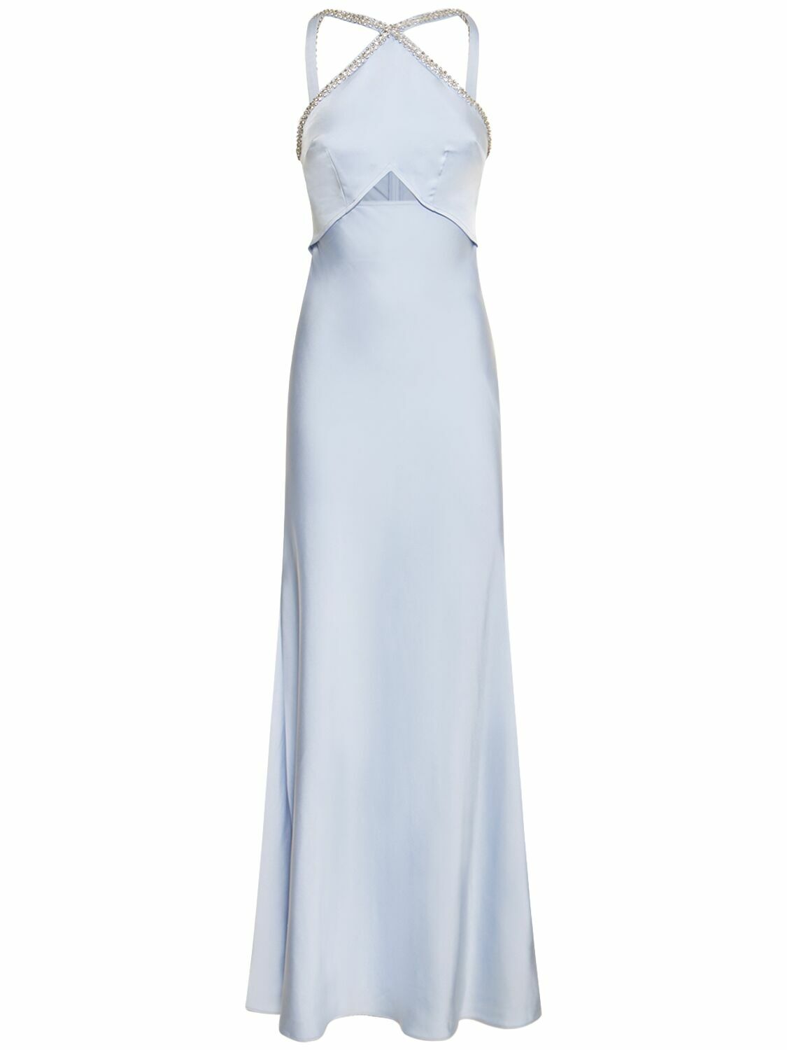 ranees halter dress Beige Silky Halter Maxi Rani Dress XL