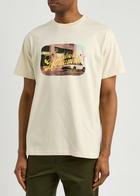 Carhartt Wip Flicks Printed Cotton T-shirt Cream