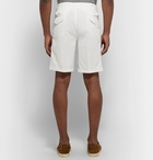 Rubinacci - Manny Pleated Cotton-Twill Bermuda Shorts - White