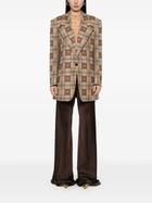 Marine Serre Crescent Moon-Jacquard Blazer