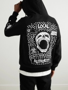 Local Authority LA - Stud Skull O Logo-Print Cotton-Jersey Hoodie - Black