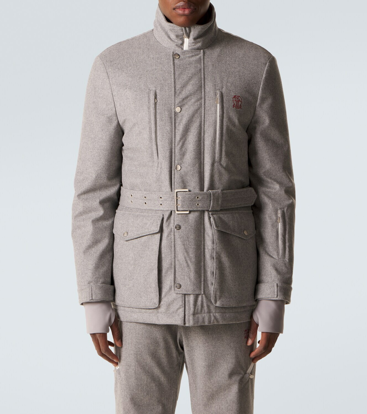Brunello Cucinelli Belted wool ski jacket