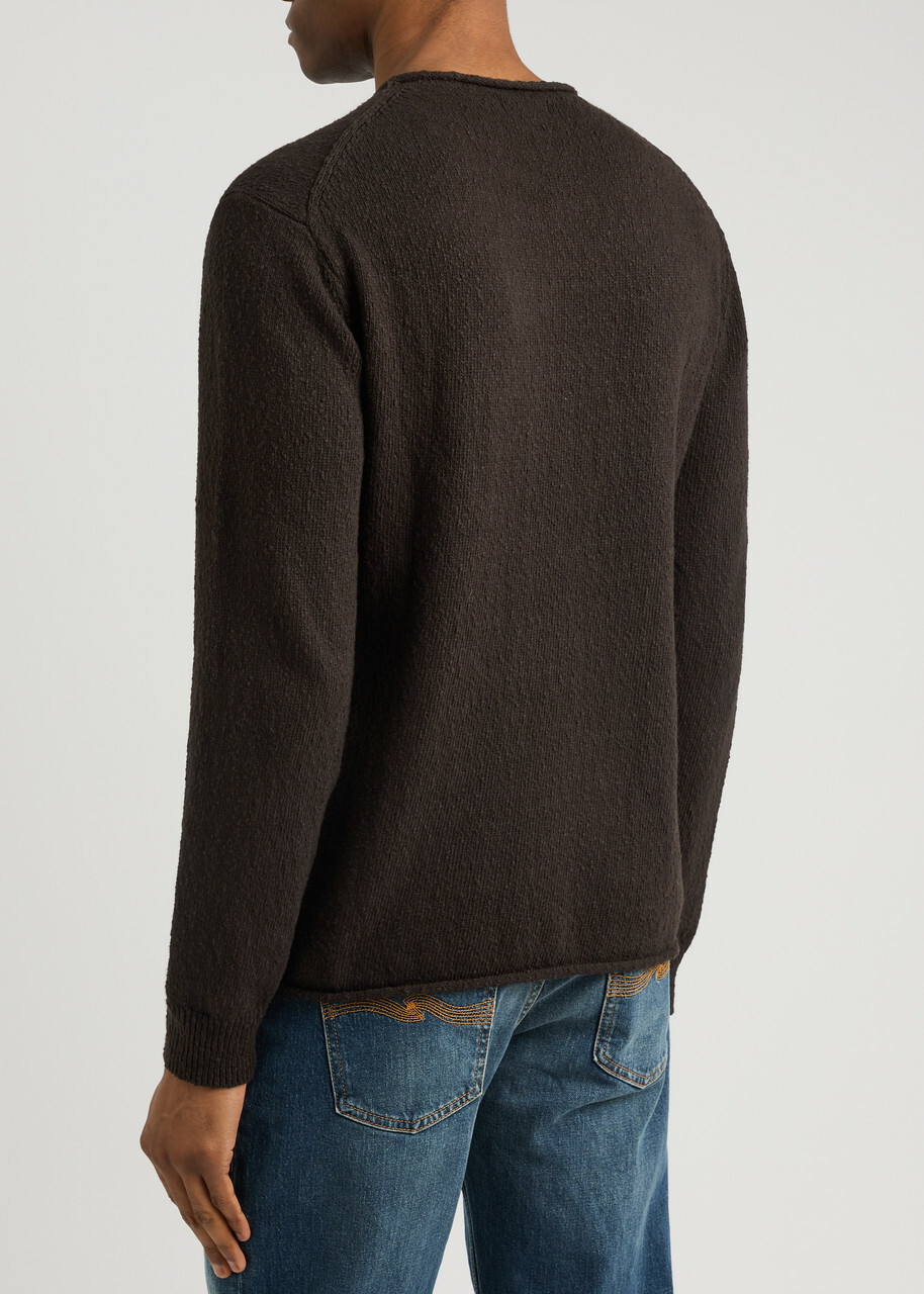 Paige Ferguson Slubbed Cotton Jumper Dark Brown