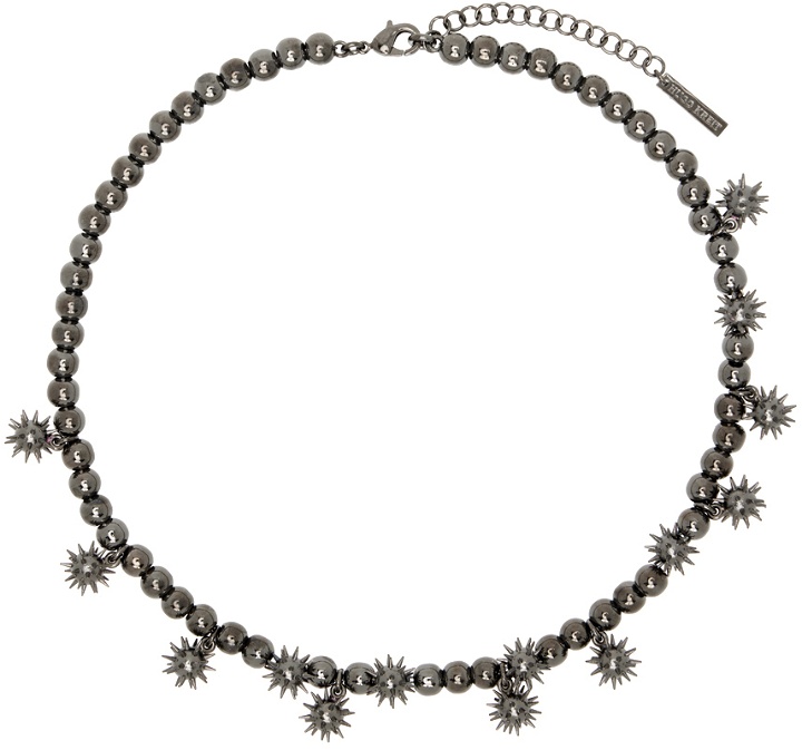 Photo: HUGO KREIT SSENSE Exclusive Gunmetal Spiky Pearl Necklace