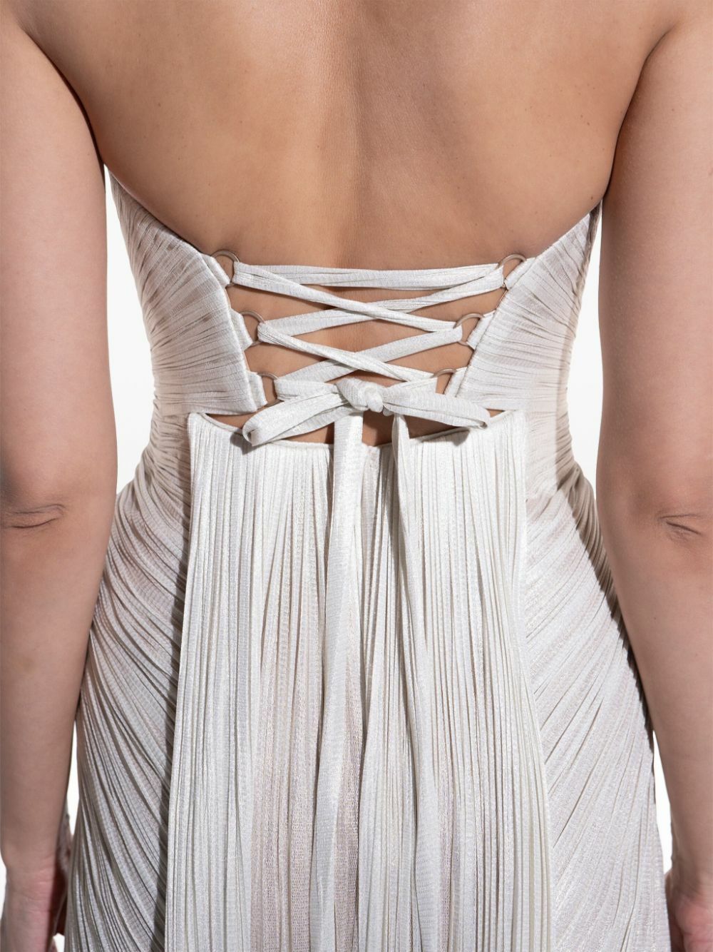 Maria Lucia Hohan White Jasleen Pleated Gown