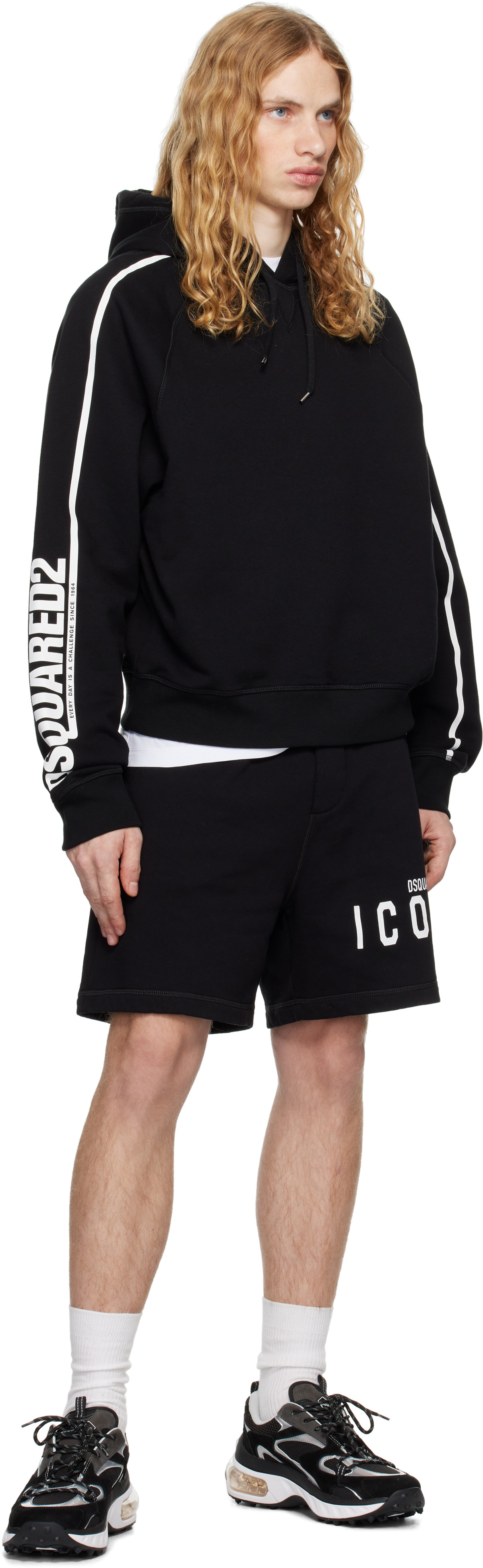 Dsquared2 Black 'Icon' Relaxed Fit Shorts Dsquared2