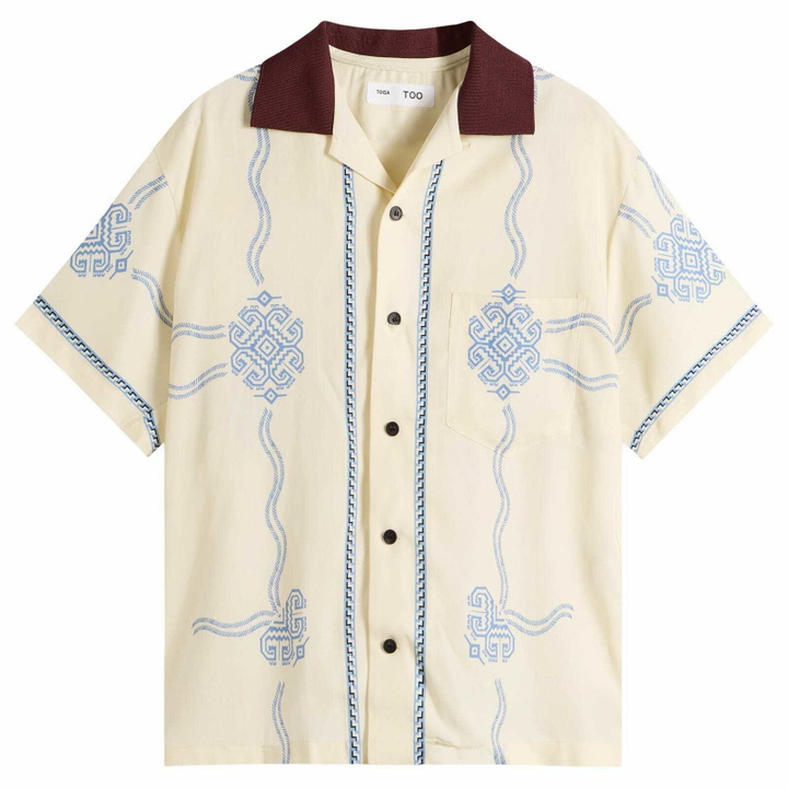 Photo: TOGA ARCHIVES Women's TOGA Inner Print Short Sleeve Shirt in Off White