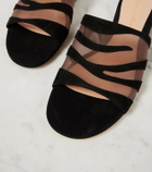 Gianvito Rossi Suede and mesh slides