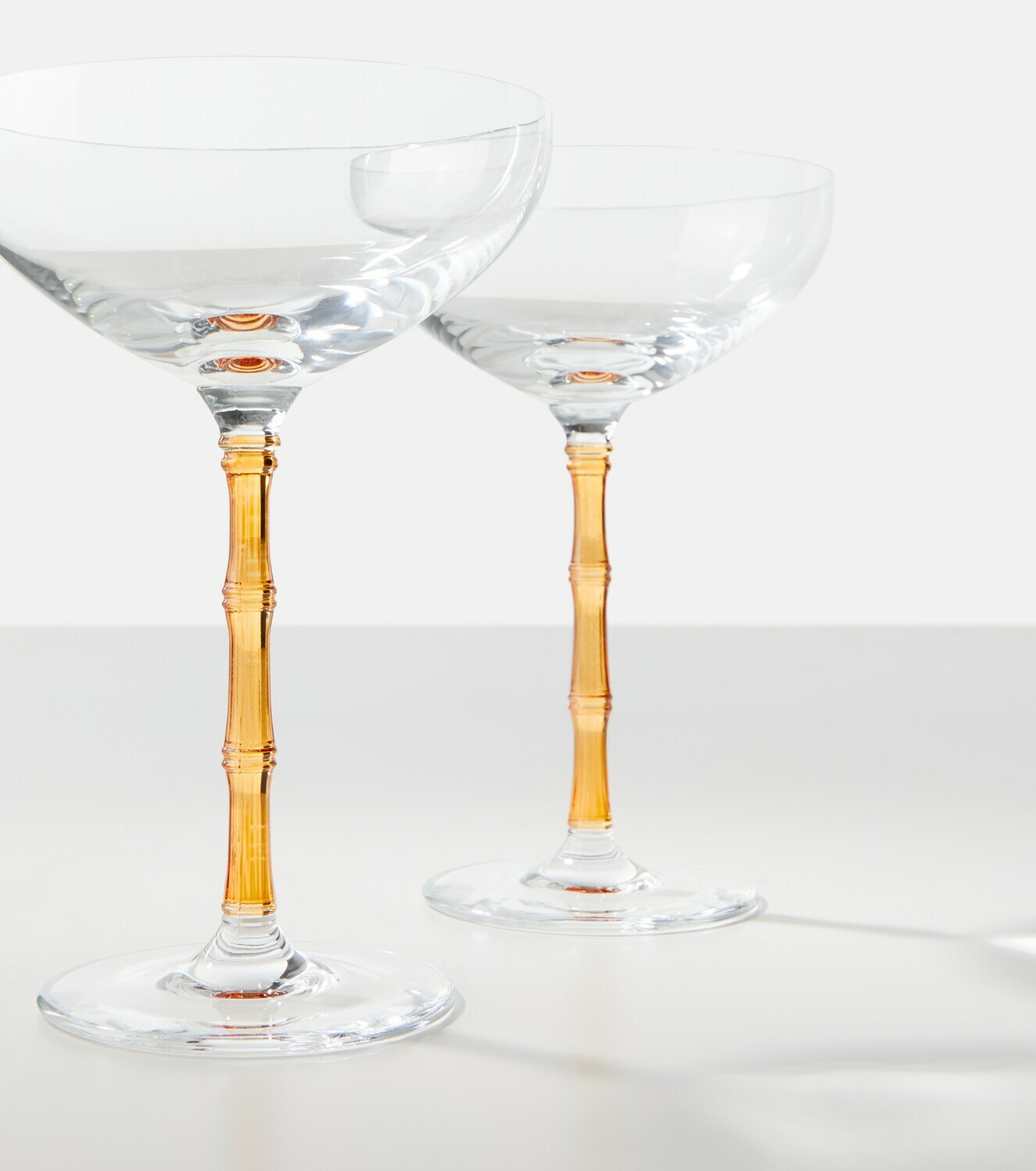 La DoubleJ Bamboo set of 2 crystal champagne coupes